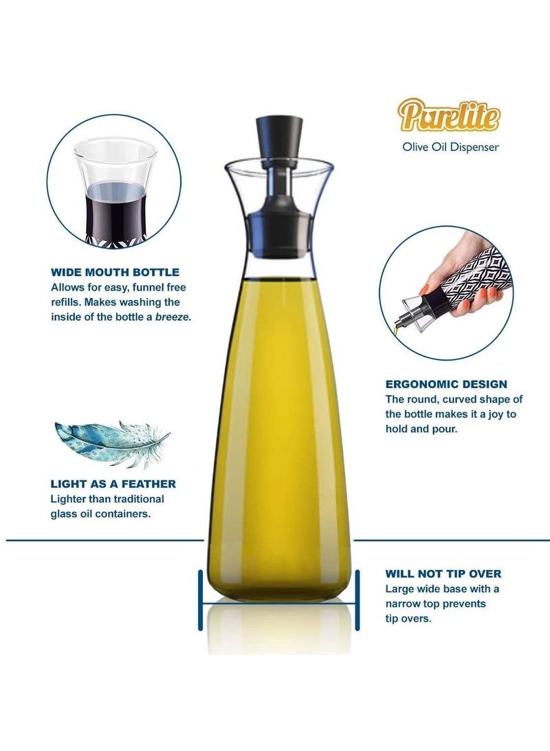 SYOSI Oil & Vinegar Dispenser Glass Bottle, 17oz Glass Olive Oil Bottle, No Funnel Needed Oil & Vinegar Dispenser Cruet for Kitchen, Leak Proof, Airtight, BPA-free, Olive Oil Carafe Decanter, Clear - Image 4