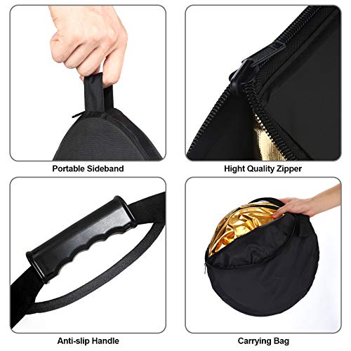 Selens 5-in-1 Oval Reflector with Handle for Photography Photo Studio Lighting & Outdoor Lighting (32 x 48 Inch) - Image 5