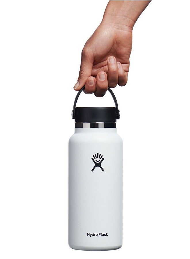 هايدرو فلاسك زجاجة مياه كليمنتين قابلة لإعادة الاستخدام من الفولاذ المقاوم للصدأ ذات فتحة واسعة وغطاء من القش - معزولة بالفراغ، آمنة للاستخدام في غسالة الأطباق، وغير سامة - Image 2