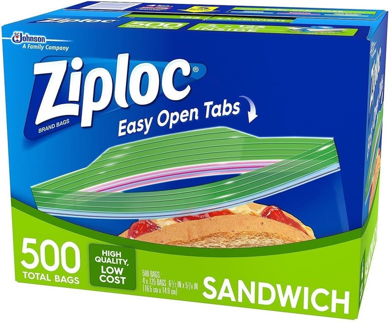 Ziploc Easy Open Tabs Sandwich Bags - 125 Count (Pack of 4) - Airtight Seal for Freshness - Image 5
