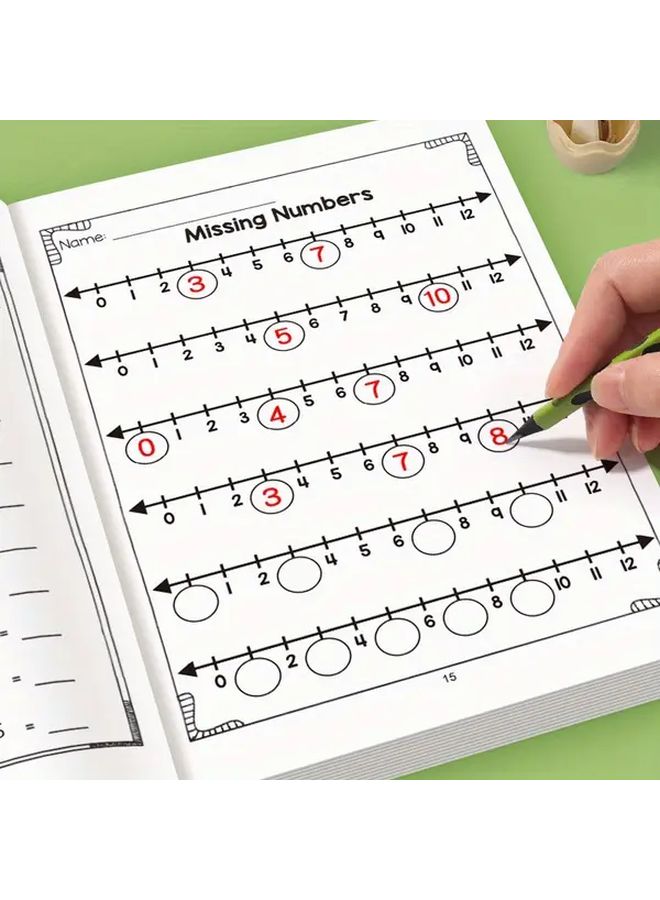 Red Math Workbook Trace Count Add Subtract Animal Fun Learning - Image 1