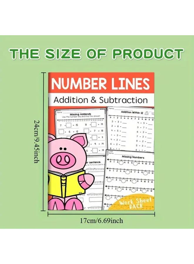 Red Math Workbook Trace Count Add Subtract Animal Fun Learning - Image 2