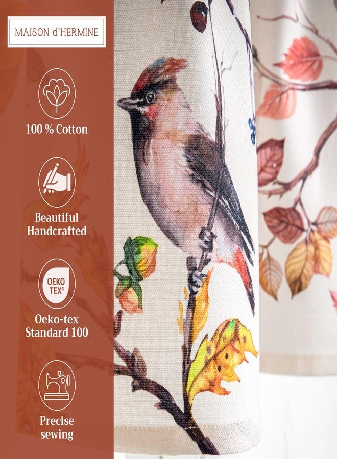 ميزون دي هيرمين طقم ستائر مطبخ من ميزون دي هيرمين للنوافذ، مصنوع من القطن بنسبة 100%، يتضمن ستائر مطبخ وستائر علوية للمنزل [طبقتان (28 × 36 بوصة) وستارة علوية واحدة (56 × 18 بوصة)]، بنمط ريفي أو مقهى (إكوينوكس - بيج) - Image 2