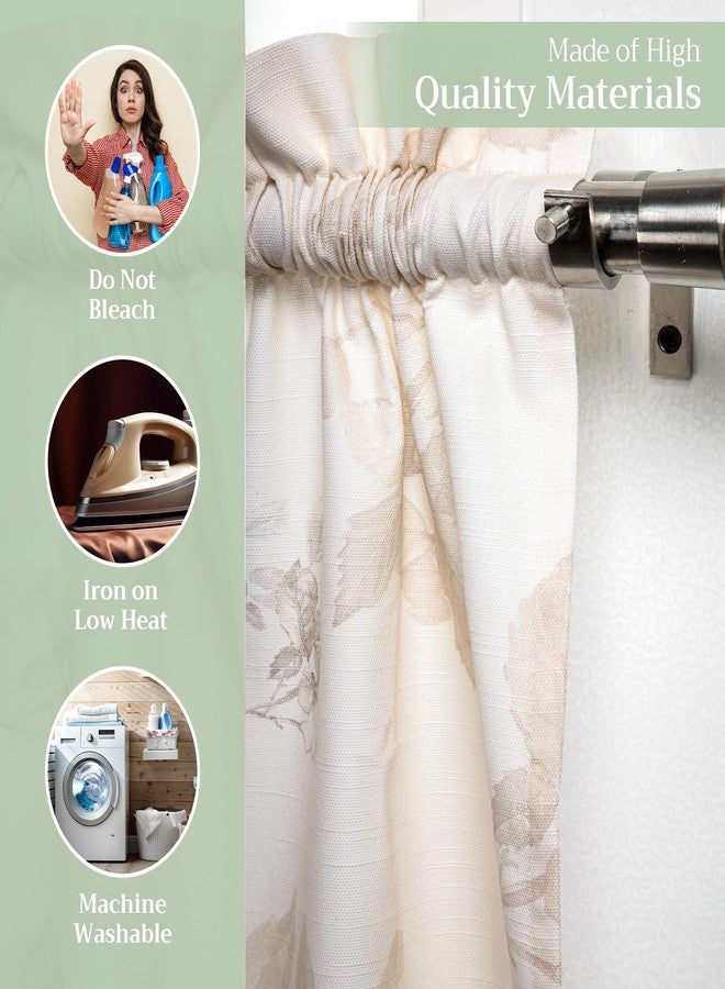 ميزون دي هيرمين طقم ستائر مطبخ من ميزون دي هيرمين للنوافذ، مصنوع من القطن بنسبة 100%، يتضمن ستائر مطبخ وستائر علوية للمنزل [طبقتان (28 × 36 بوصة) وستارة علوية واحدة (56 × 18 بوصة)]، بنمط ريفي أو مقهى (إكوينوكس - بيج) - Image 3