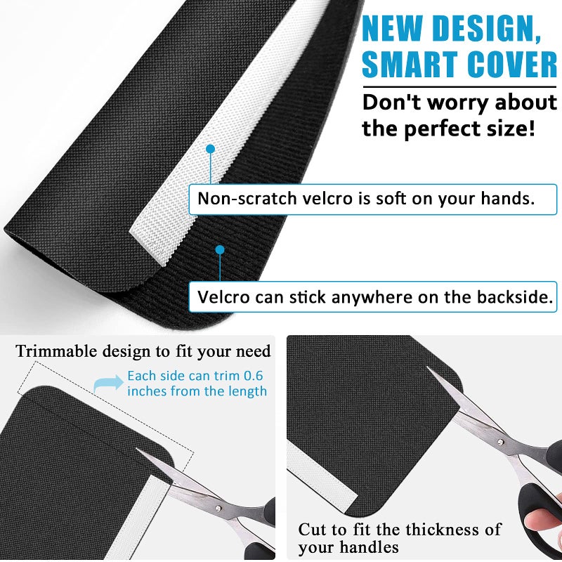 ELCOOR Refrigerator Door Handle Covers, Set of 6, Trimmable, Washable, Appliance Handle Covers, Fridge Door Handle Protector, Get Rid of Dirty Handprints, Timesaver, Kitchen Decor Accessories (Black) - Image 3