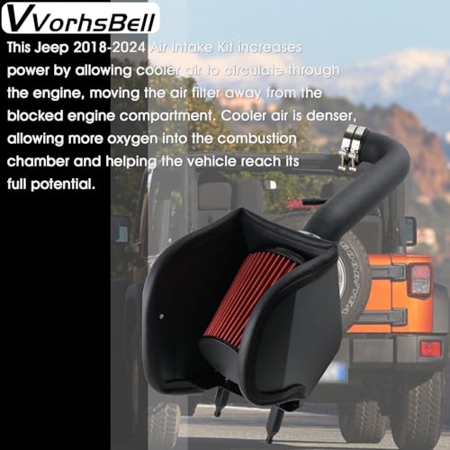 VVORHSBELL Cold Air Intake Kit Compatible With 2018-2024 Jeep Wrangler JL/Gladiator 3.6L V6 Cold Air Intake Piping Kit -10479PF - Image 4