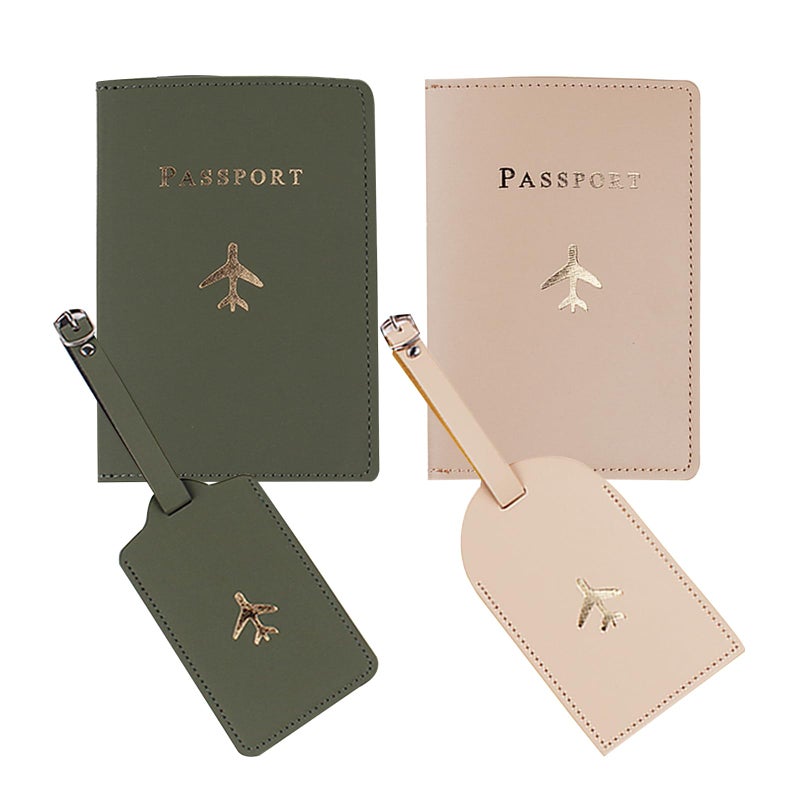 Passport Wallets Travel Holder Set,his and her passport holder and luggage tags,Slim Waterproof Passport Case,newlywed travel gifts for Couples,Bridal Shower Gift