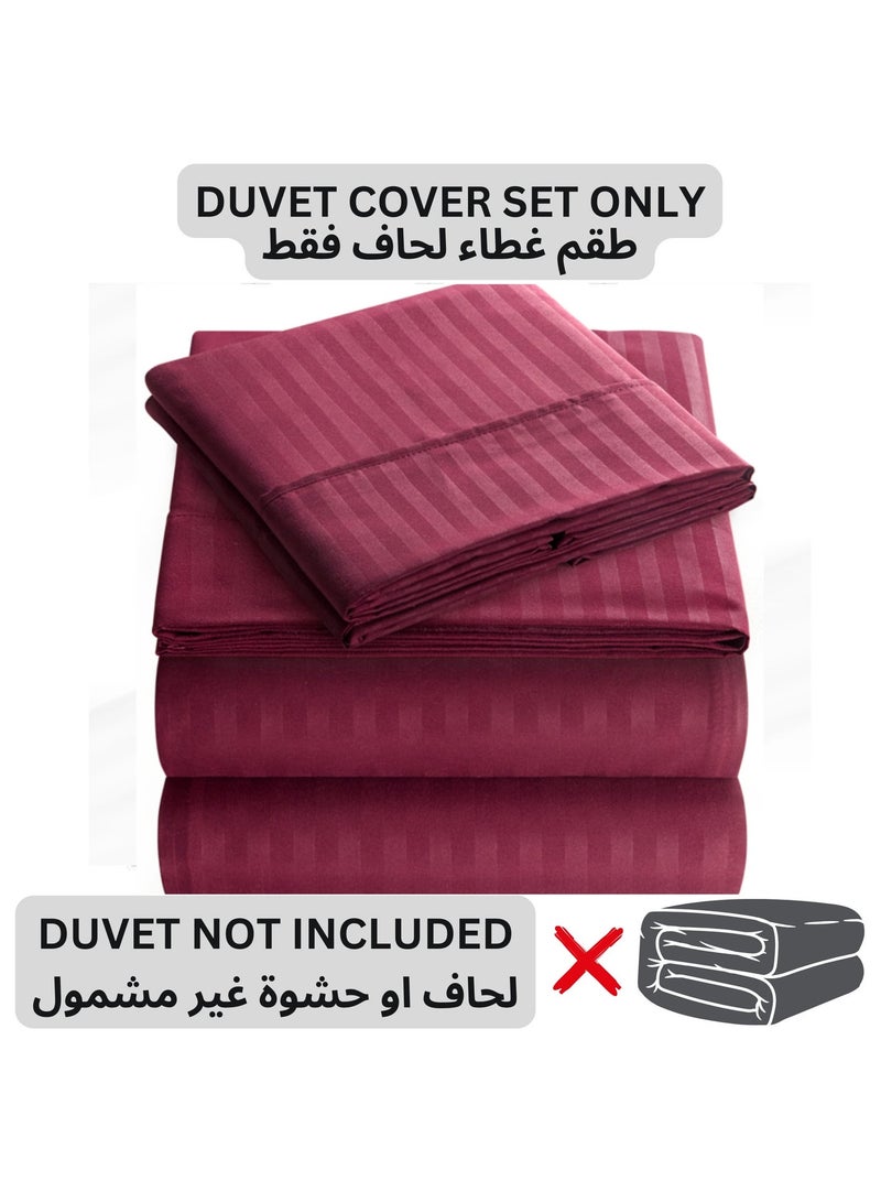 TW Premier Hotel Duvet Cover Stripe 240x260cm Super King Size 6 Pcs Set, 1 Duvet Cover 240x260cm (Without Filling), 1 Fitted Sheet 200x200+30cm, 2 Pillow Sham 50x75+5cm, 2 Pillow Cases 50x75cm - Image 2