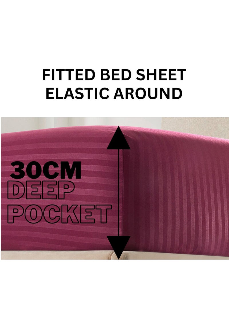 TW Premier Hotel Duvet Cover Stripe 240x260cm Super King Size 6 Pcs Set, 1 Duvet Cover 240x260cm (Without Filling), 1 Fitted Sheet 200x200+30cm, 2 Pillow Sham 50x75+5cm, 2 Pillow Cases 50x75cm - Image 4