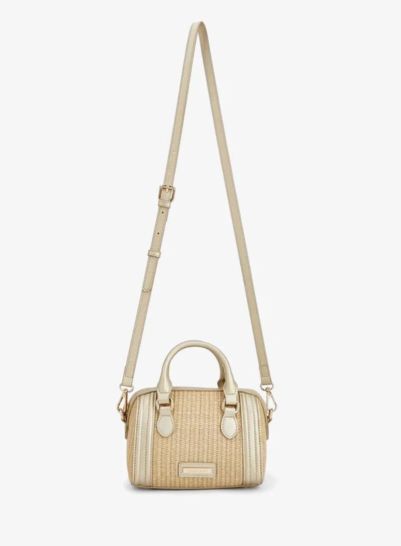 ببرمنة Textured Crossbody Bag With Double Handle