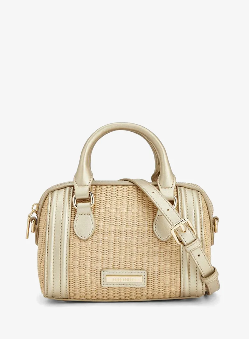 ببرمنة Textured Crossbody Bag With Double Handle