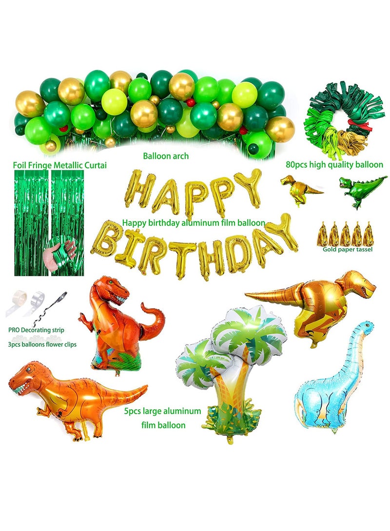 113PCS Dinosaur Birthday Party Decorations Balloons Arch Garland Kit - Image 2