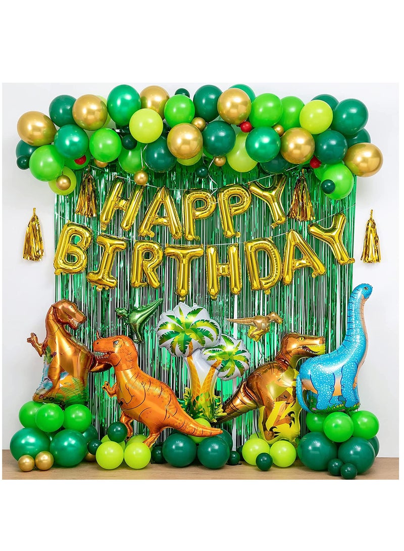 113PCS Dinosaur Birthday Party Decorations Balloons Arch Garland Kit - Image 1