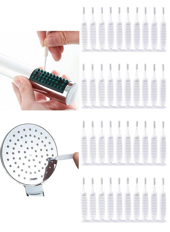 Peachjoy فرشاة تنظيف فوهة الدش 40 قطعة، فرشاة تنظيف نايلون مضادة للاحتباس، فرشاة تنظيف الفجوات لحمام الدش، أداة تنظيف الدش - Image 1
