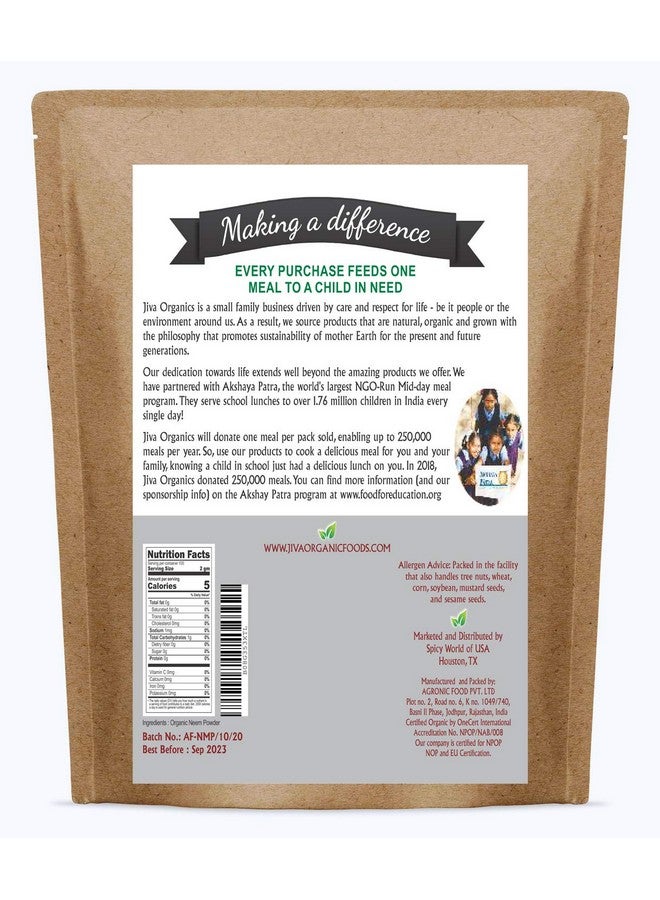Jiva Organics Organic Neem Leaf Powder 1.5 Pound Bulk Bag Azadirachta Indica Pure & Natural Ayurvedic Herb Neem Powder For Eating Skin Gums And More - Image 3