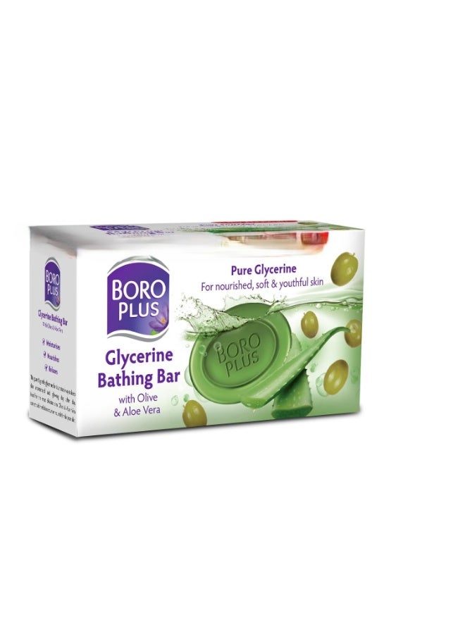 BOROPLUS Glycerine Bathing Bar With Olive & Aloe Vera (125G, pack of 5) - Image 1