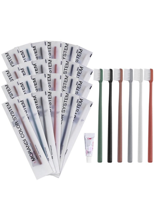LLHQAMT LLHQAMT Disposable Toothbrush, Toothbrush Bulk, Toothbrush in Bulk, Individually Packaged, 6 Colors, Delicate and Practical, Toothbrush Disposables Suitable for Hotel, Home, Camping, Travel (PACK-60)  - Image 1