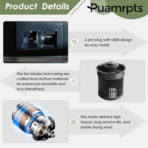 PUAMRPTS AC Heater Blower Motor Compatible with Rogue 2014-2020, X-Trail 2015-2019 - Replace# 27226-4BU0A, 75041, 700323 - Image 4