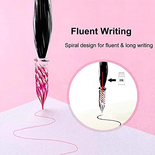 ESSSHOP Glass Dipped Pen Calligraphy Set - 7 Colorful Inks with Fluorescent & Invisible Ink Dip Pen Kit for Writing Signing Drawing Calligraphy Decoration Christmas day gifts - Image 5