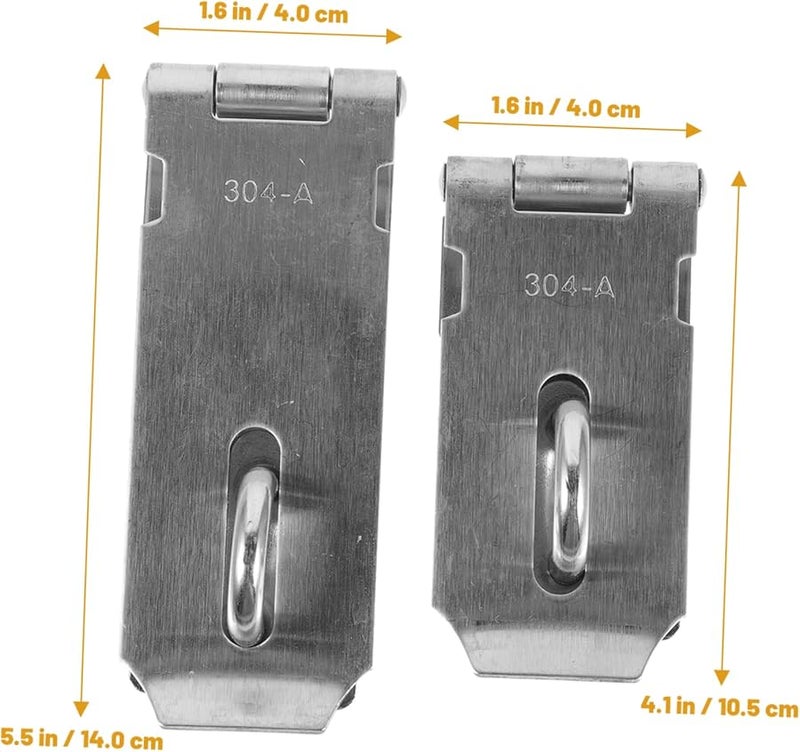 Heavy Duty Stainless Steel Hasp Latch Lock For Gym Locker Barn Door Outdoor Security 2 Pack - Image 3