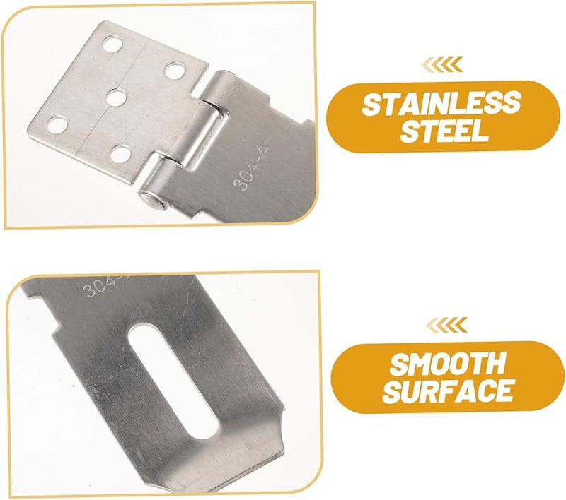 Heavy Duty Stainless Steel Hasp Latch Lock For Gym Locker Barn Door Outdoor Security 2 Pack - Image 4