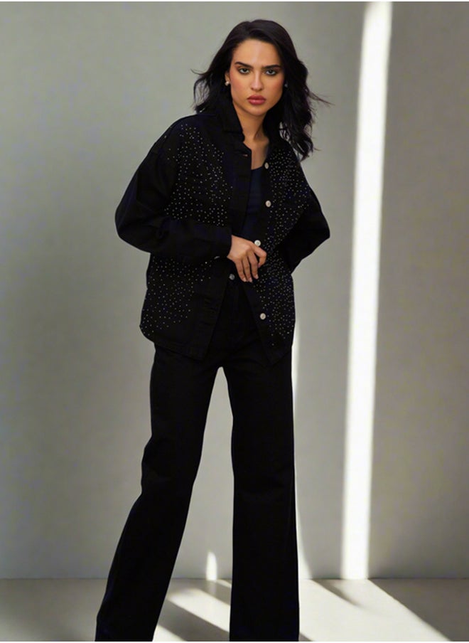 myMayz Wide Leg High Rise Denim Pants 