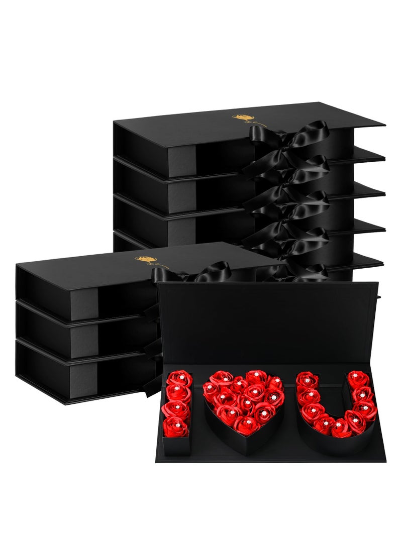 KASTWAVE 2 Pcs i Love You Flower Box with Lids for Arrangements Floral Waterproof Sturdy Cardboard I Love You Letter Shaped Gift Boxes Florist Packaging Wrap for Valentine's Day Wedding（Not worthy of flowers） - Image 1
