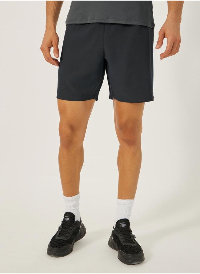 Styli Back Reflector Print Training Shorts with Pockets  - Image 1