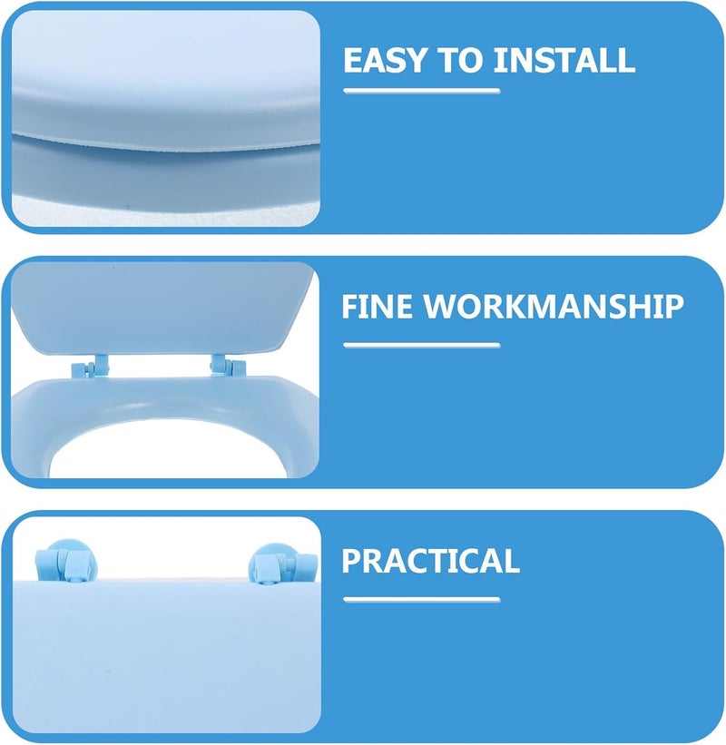LABRIMP Elongated Padded Toilet Seat Soft Foam Cushion Bathroom Replacement -shaped Bottom Suitable for Home Toilets - Image 3