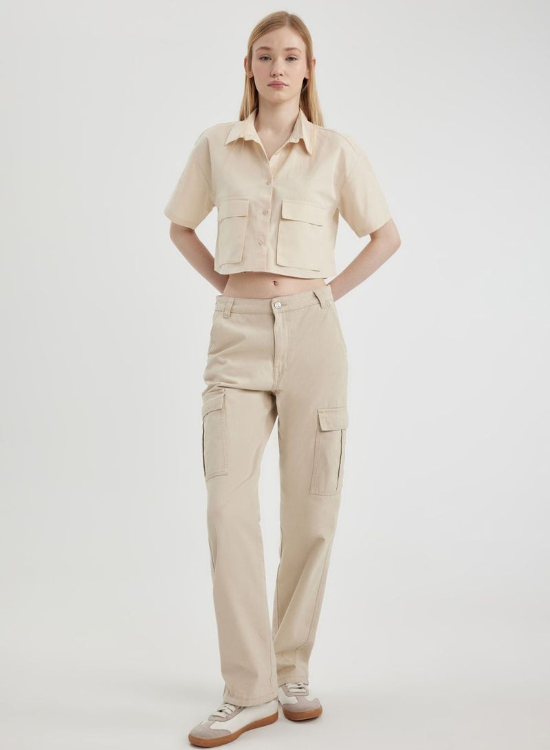 DeFacto Oversize Fit Poplin Short Sleeve Shirt  - Image 4