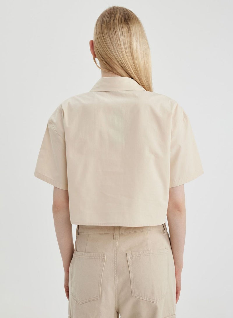 DeFacto Oversize Fit Poplin Short Sleeve Shirt  - Image 2