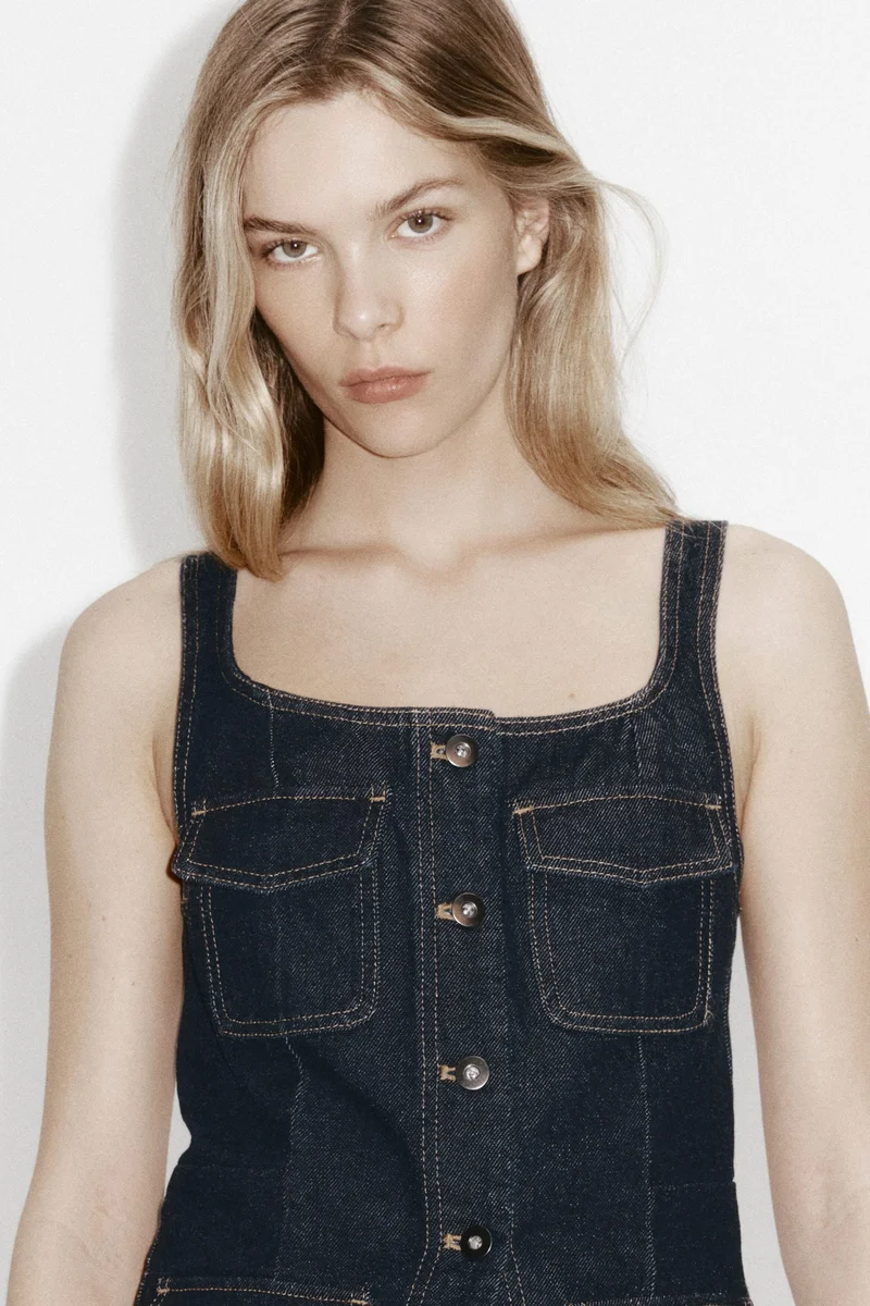 H&M Denim button-front top