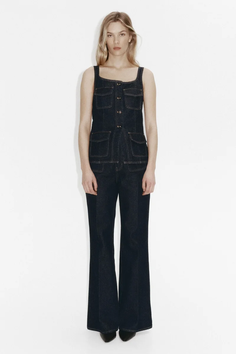 H&M Denim button-front top