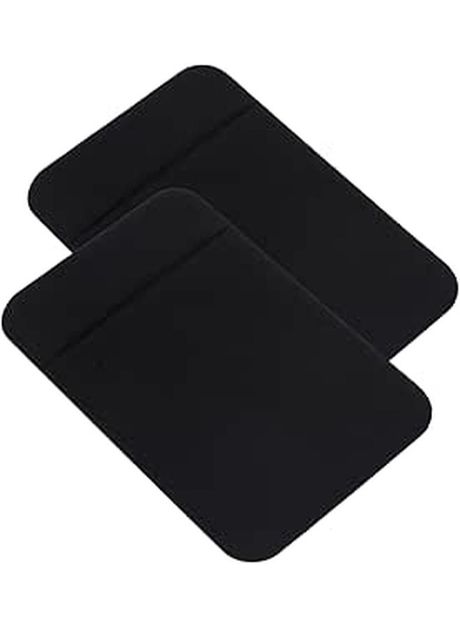 2pcs Black Adhesive Phone Card Holder Sticky Back Pocket for Travel Everyday Use - Image 1