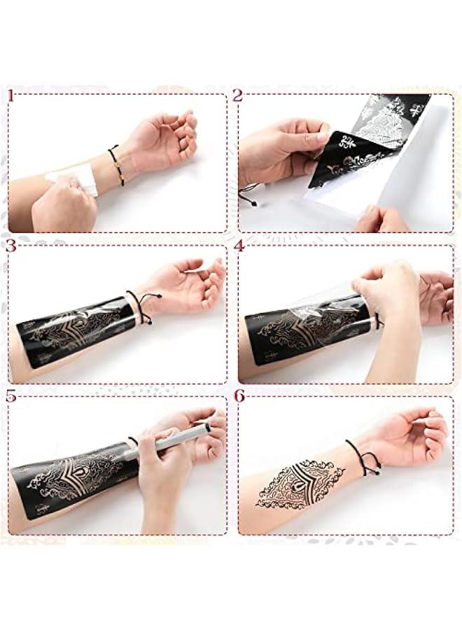 نقدم لك قوالب حناء مؤقتة بأشكال زهور رائعة للنساء والفتيات - Image 4