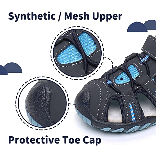 Apakowa Kid's Boy's Soft Sole Close Toe Sport Beach Sandals (Toddler/Little Kid) (Color : Blue, Size : 7 M US Toddler) - Image 2
