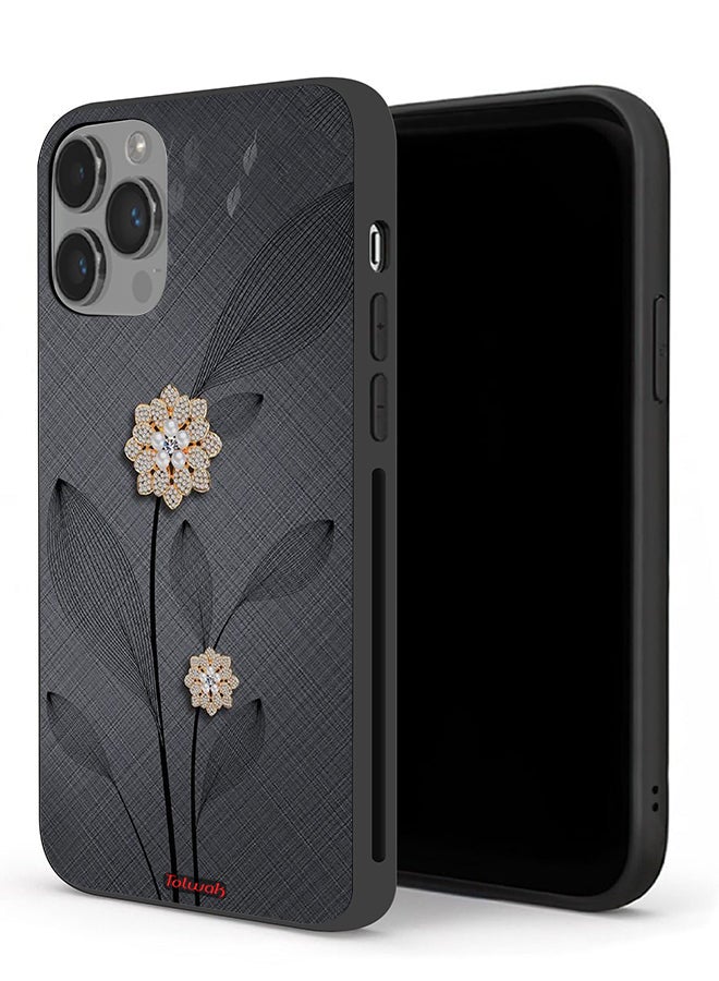 Tolwak Apple iPhone 14 Pro Protective Case Diamond Flowers Art - Image 1