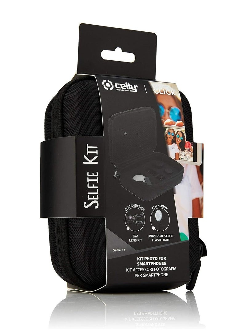 سيلي SELFIEKIT - Portable Photo Kit (2 Accessories) Flash Light & Photo Lens - Image 2