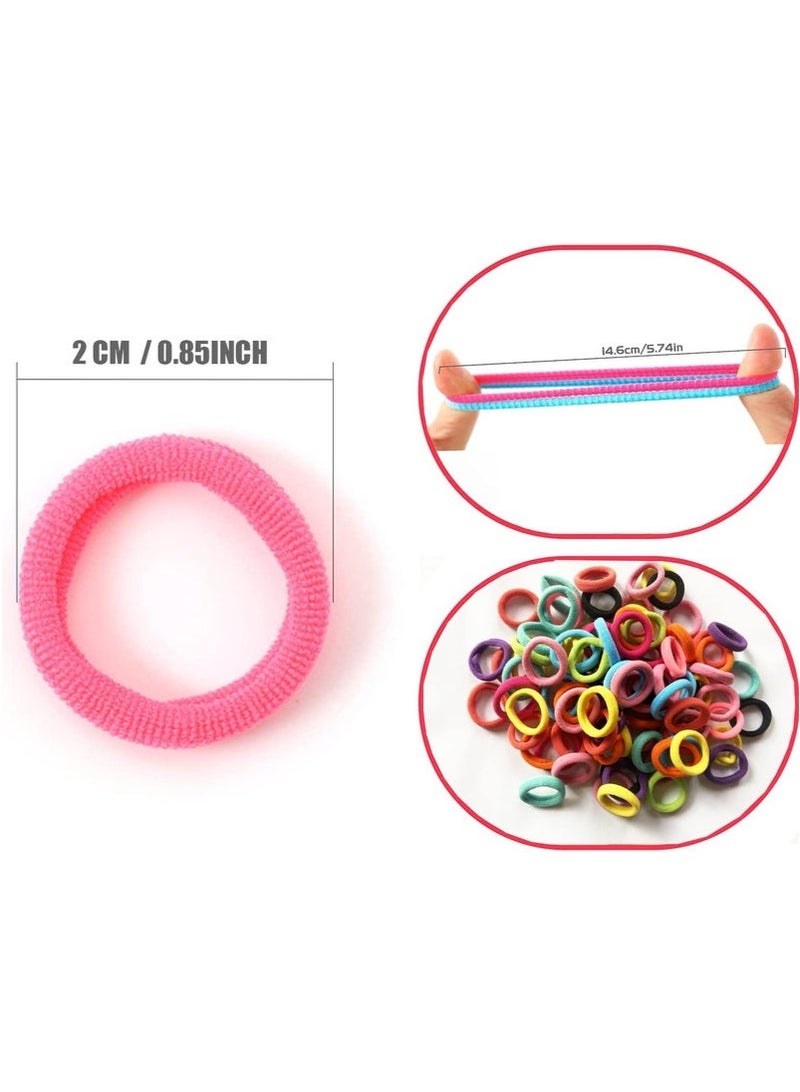 100 Pcs Baby Hair Ties, Hair Ties Band Set Multicolour, Hair Accessories For Girls , Hair Ties Elastic Hair Bands Ponytail Holders Rubber Bands Hair Barettes Hair Ropes Seamless Cotton Toddler Hair Ties, Multicolor Small Soft Hair Elastics Ponytail Holders(10Colors) - Image 5