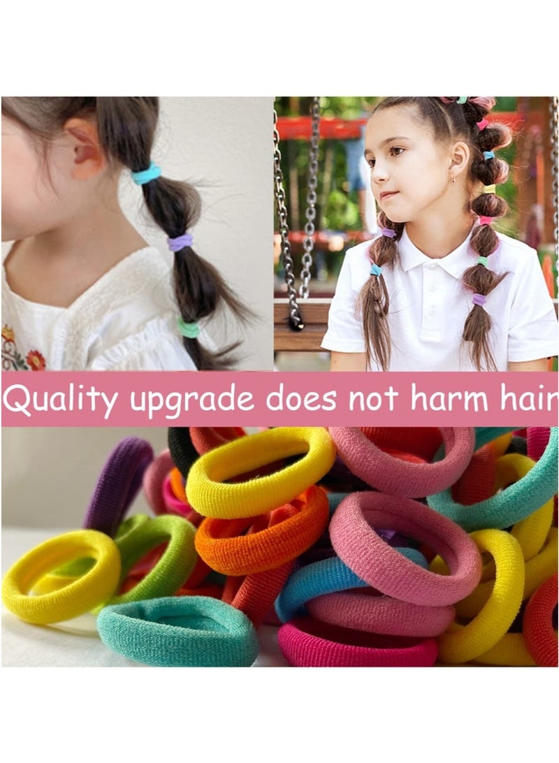 100 Pcs Baby Hair Ties, Hair Ties Band Set Multicolour, Hair Accessories For Girls , Hair Ties Elastic Hair Bands Ponytail Holders Rubber Bands Hair Barettes Hair Ropes Seamless Cotton Toddler Hair Ties, Multicolor Small Soft Hair Elastics Ponytail Holders(10Colors) - Image 2