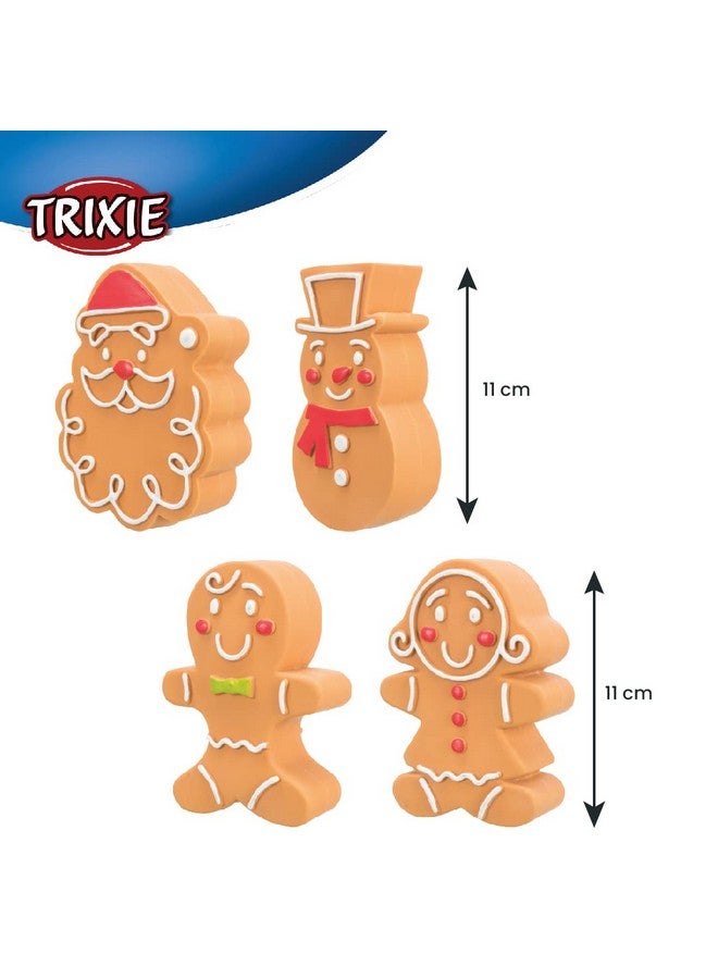 تريكسي لعبة الكلب المصنوعة من اللاتكس على شكل خبز الزنجبيل، لعبة صرير للكلاب، مصنوعة من مطاط عالي الجودة، تصميم جذاب وخفيف الوزن للكلاب - 11 سم، كل منها - Image 2