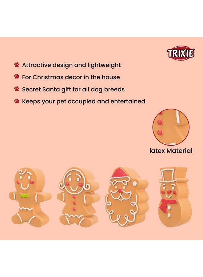 تريكسي لعبة الكلب المصنوعة من اللاتكس على شكل خبز الزنجبيل، لعبة صرير للكلاب، مصنوعة من مطاط عالي الجودة، تصميم جذاب وخفيف الوزن للكلاب - 11 سم، كل منها - Image 5