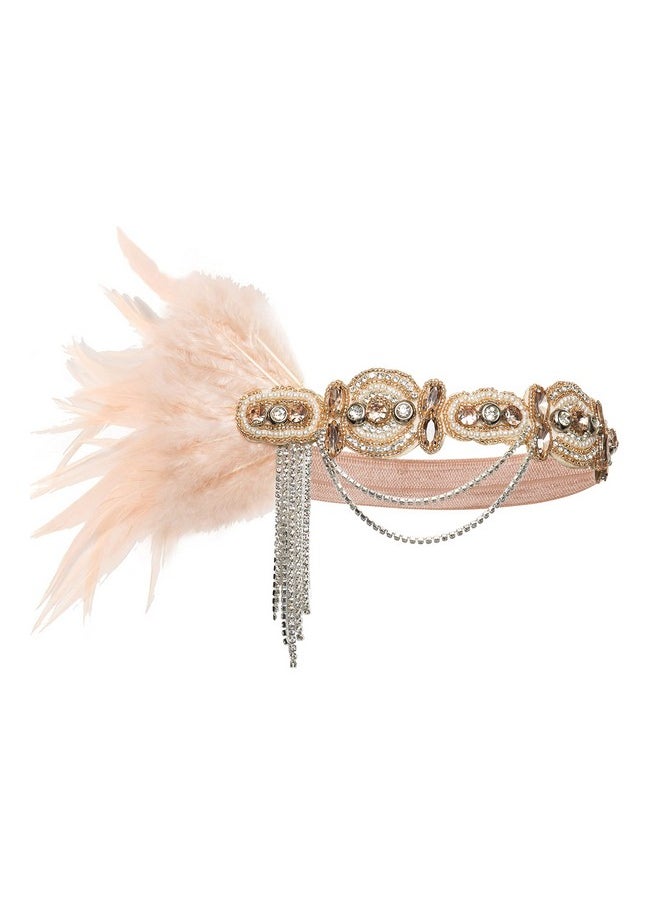 1920S Flapper Headband Roaring 20S Gatsby Headpiece Black Feather Headband 1920S Flapper Hair Accessories (Nude Pink) - pzsku/Z9CD4F64DC33240E7AD1FZ/45/_/1734183108/fac49eb3-007d-4fb6-8956-d3a14eeda712