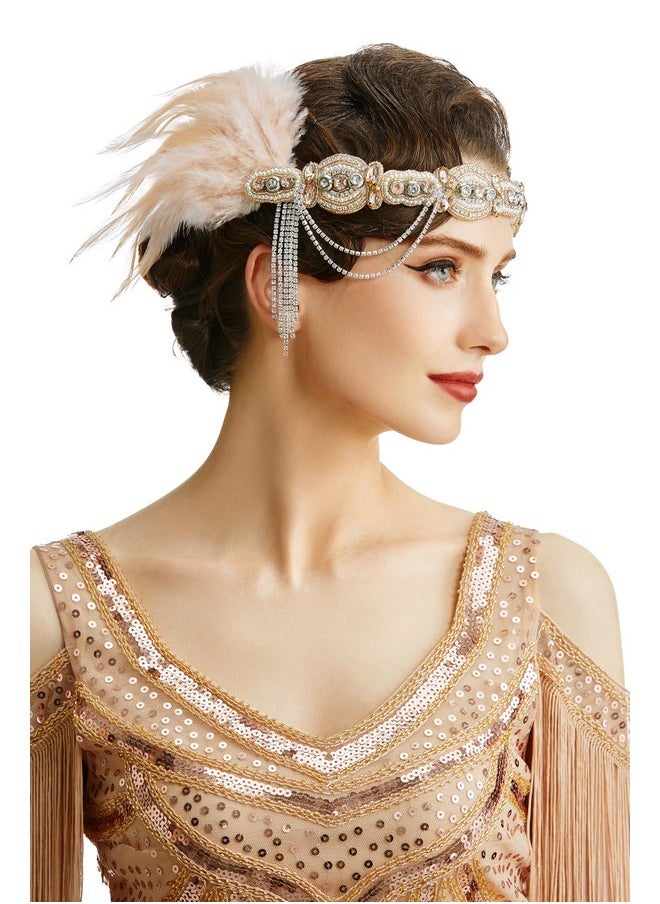 1920S Flapper Headband Roaring 20S Gatsby Headpiece Black Feather Headband 1920S Flapper Hair Accessories (Nude Pink) - pzsku/Z9CD4F64DC33240E7AD1FZ/45/_/1734183125/5b82fbfe-7482-4291-9e1a-4cccd42fde73