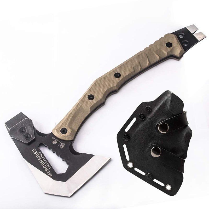 HX HX OUTDOORS HX OUTDOORS Mercenarys Tactical Engineer Axes Multifunctional Explosion-Proof Axe Camping Artillery Fire Rescue Hammer Hiking Tools,Black - Image 1