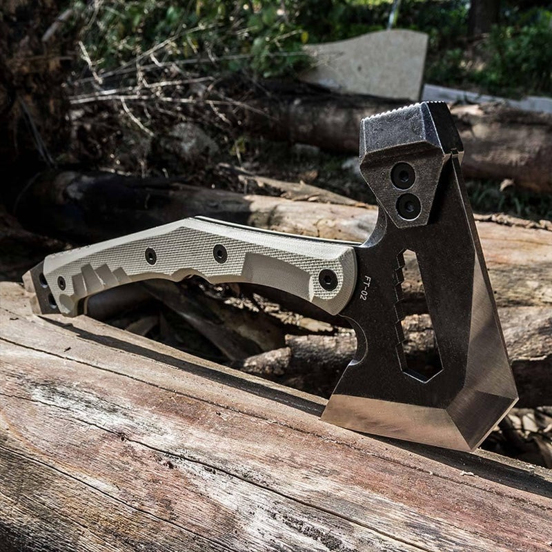 HX HX OUTDOORS HX OUTDOORS Mercenarys Tactical Engineer Axes Multifunctional Explosion-Proof Axe Camping Artillery Fire Rescue Hammer Hiking Tools,Black - Image 4