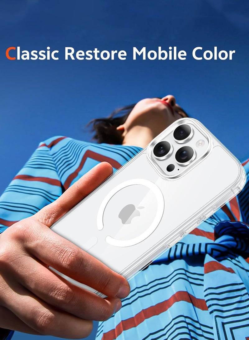 دبليو تيك حزمة حماية 3 في 1 لهاتف آبل آيفون 14 برو 5G 2022، غطاء شفاف مضاد للصدمات مع ماجسيف، واقي شاشة زجاجي بصلابة 9H وحماية عدسة الكاميرا، حماية 360، تركيب سهل - شفاف - Image 4