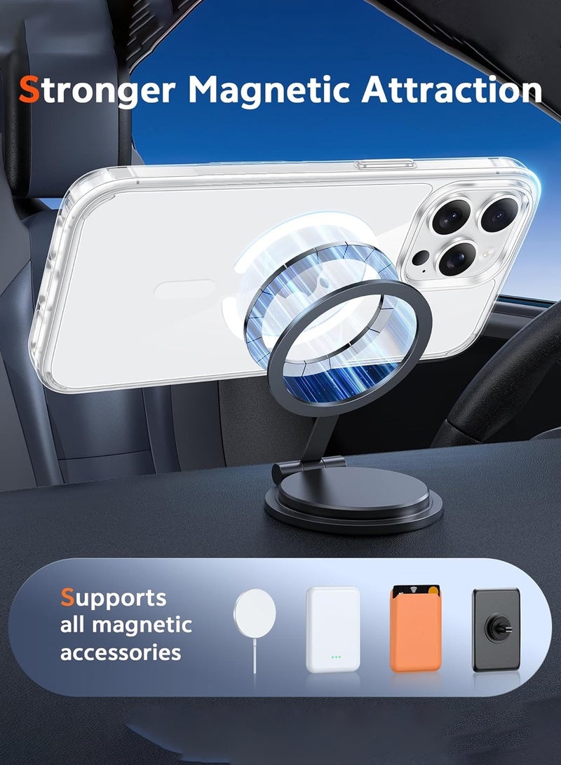 دبليو تيك حزمة حماية 3 في 1 لهاتف آبل آيفون 14 برو 5G 2022، غطاء شفاف مضاد للصدمات مع ماجسيف، واقي شاشة زجاجي بصلابة 9H وحماية عدسة الكاميرا، حماية 360، تركيب سهل - شفاف - Image 5