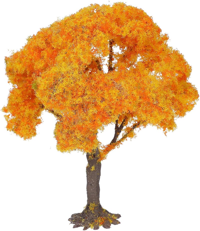 Practical build Miniature Tree Model: Simulation Train Scenery Architecture Trees Model - 6 Inches Craft Fake Plants for Railroad, Diorama Supplies Landscape Accessory Orange User friendly optimized build - Image 1