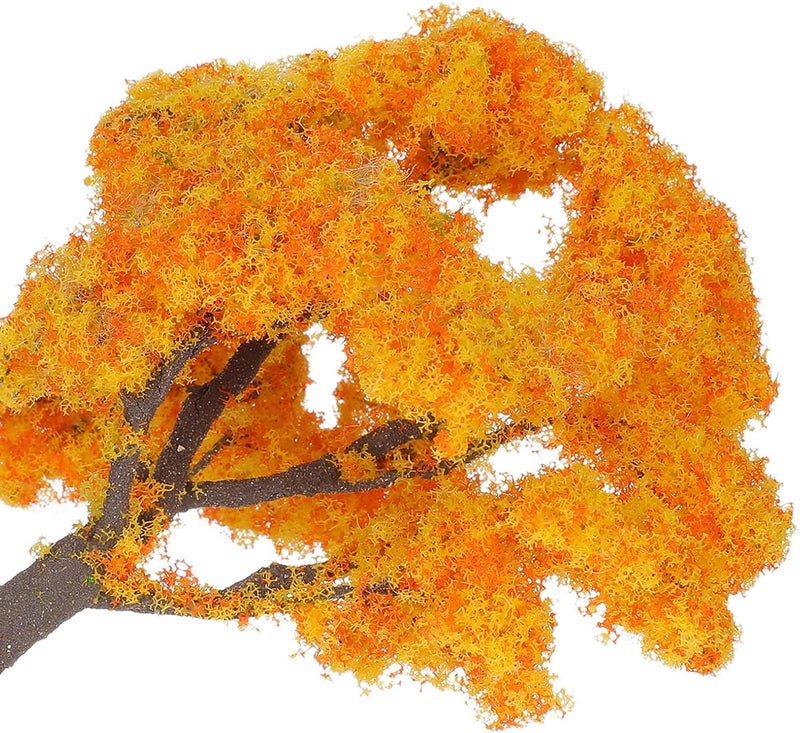 Practical build Miniature Tree Model: Simulation Train Scenery Architecture Trees Model - 6 Inches Craft Fake Plants for Railroad, Diorama Supplies Landscape Accessory Orange User friendly optimized build - Image 3